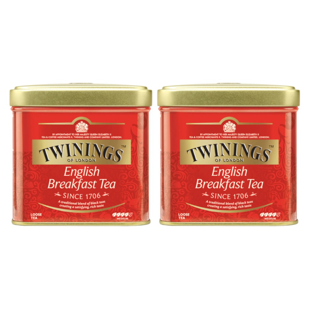 Set Ceai Twinings Negru English Breakfast, in Cutie Metalica, 2 Cutii x 100 g