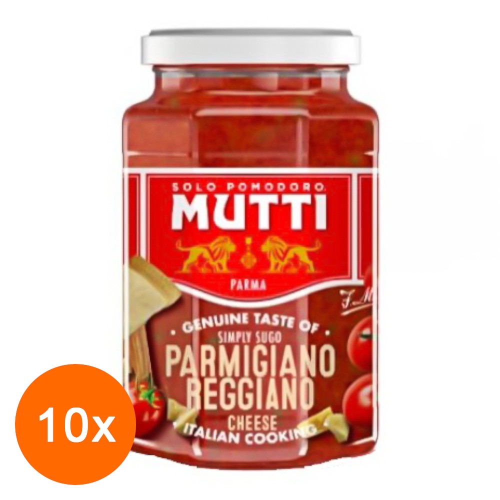 Set Sos pentru Paste Mutti cu Parmigiano Reggiano, 10 Bucati x 400 g