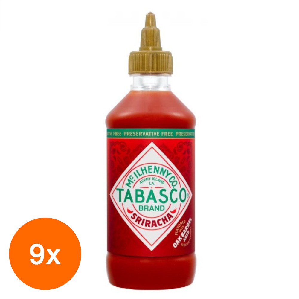 Set 9 x Sos Sriracha Tabasco, 256 ml