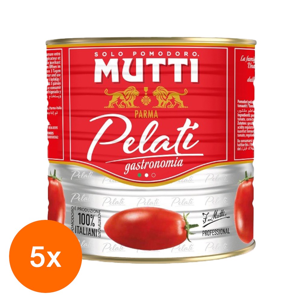 Set Rosii Decojite Mutti, Selezione Gastronomia, 5 Bucati x 2500 g