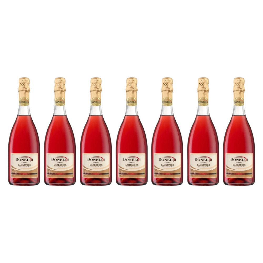 Set 7 x Sticle Vin Spumant Roze Lambrusco Rosato IGT Emilia Donelli, 0.75 l