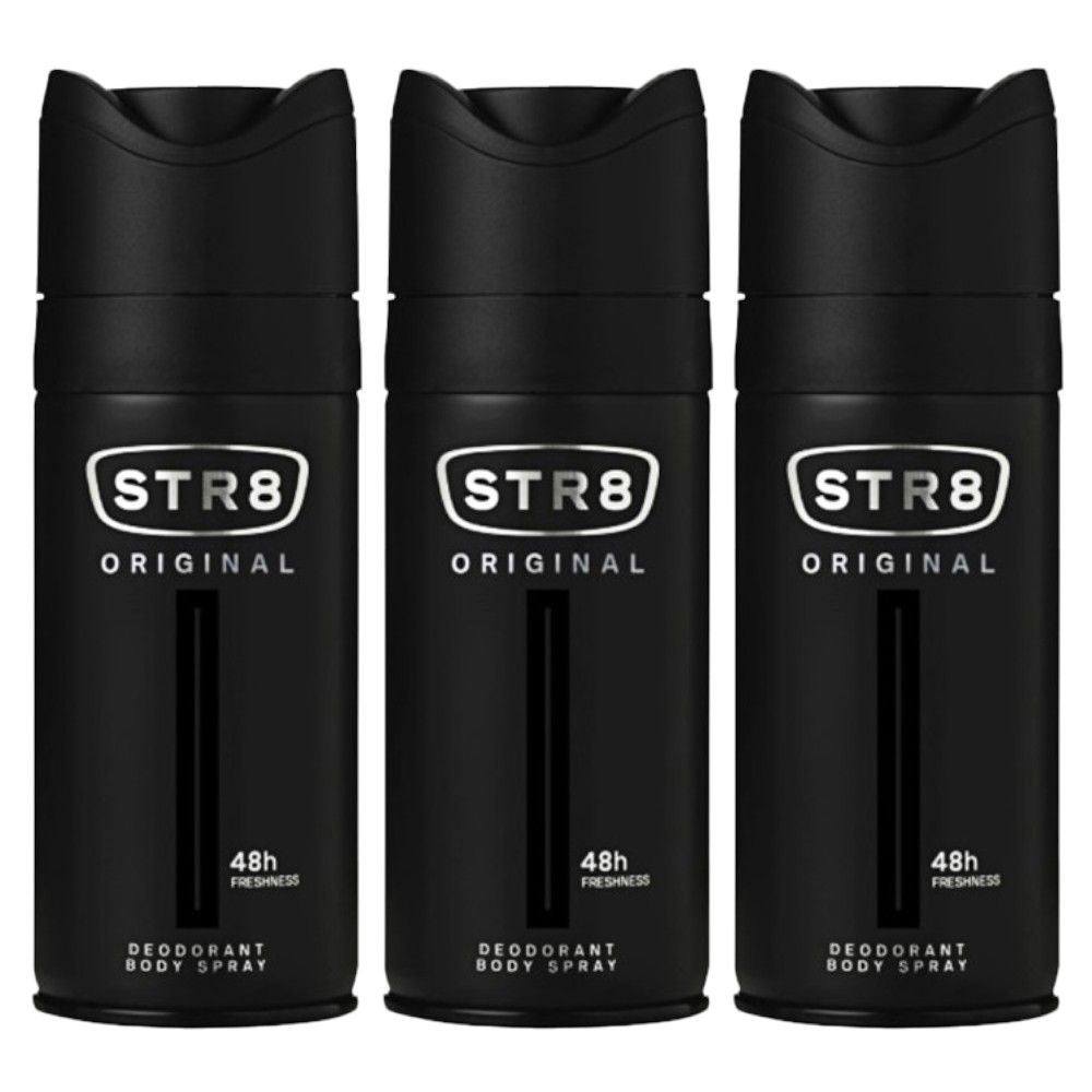 Set 3 x Deodorant Natural Spray Str8 Original, Barbati, 150 ml