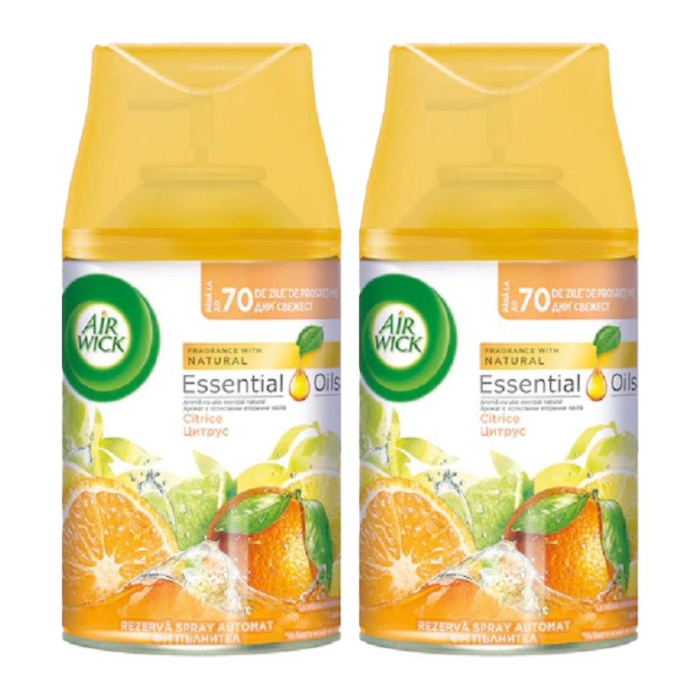 Set Rezerva Spray Air Wick Citrus, 2 Rezerve x 250 ml