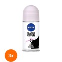 Set 3 x Deodorant Roll-On Invisible Black & White Clear Nivea Deo, 50 ml