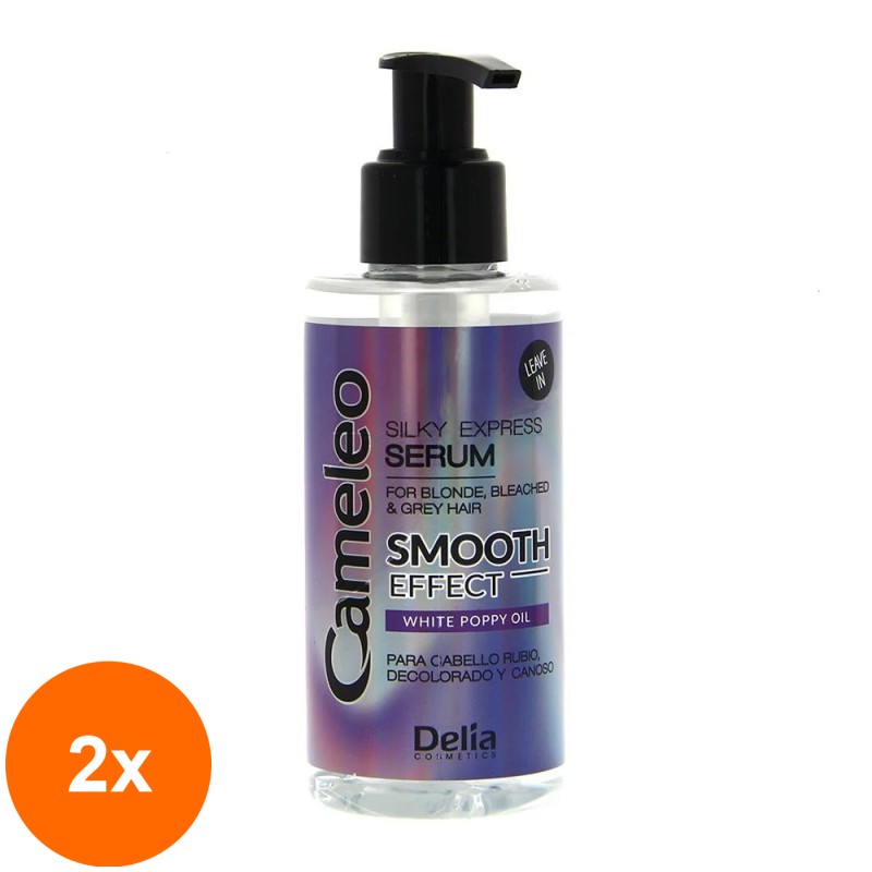 Set 2 x Ser de Par Cameleo Silky Express, pentru Parul Blond, Decolorat sau Gri, Efect de Catifelare, 145 ml