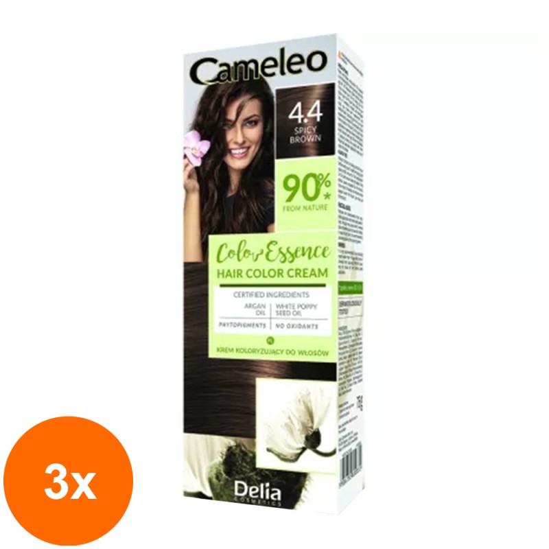 Set 3 x Vopsea de Par Cameleo Color Essence 4.4 Spicy Brown, 75 g