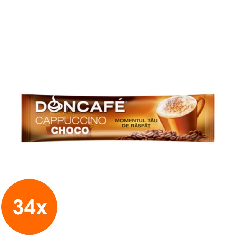 Set 34 x Cafea Solubila Doncafe Mix Cappuccino Choco, 13 g