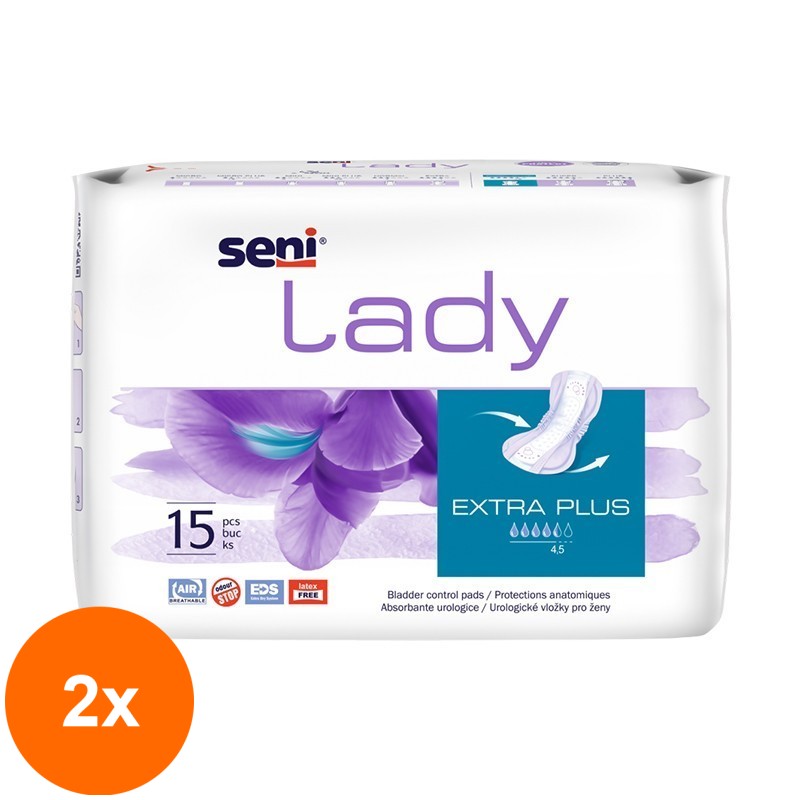 Set 2 x 15 Absorbante pentru Incontinenta Seni Lady Extra Plus