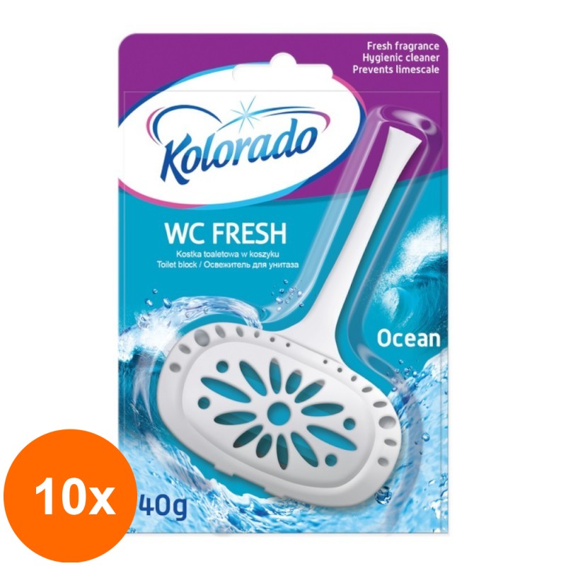 Set 10 x Odorizant WC cu Suport, Ocean, Kolorado, 40 g