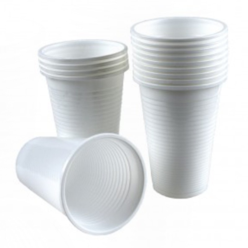 Pahare de Plastic Albe Oti, 20 Bucati, 200 ml