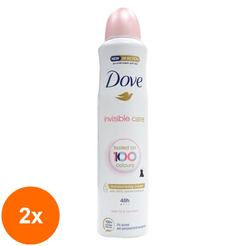 Set 2 x Deodorant Spray Dove Invisibile Care Floral, 250 ml