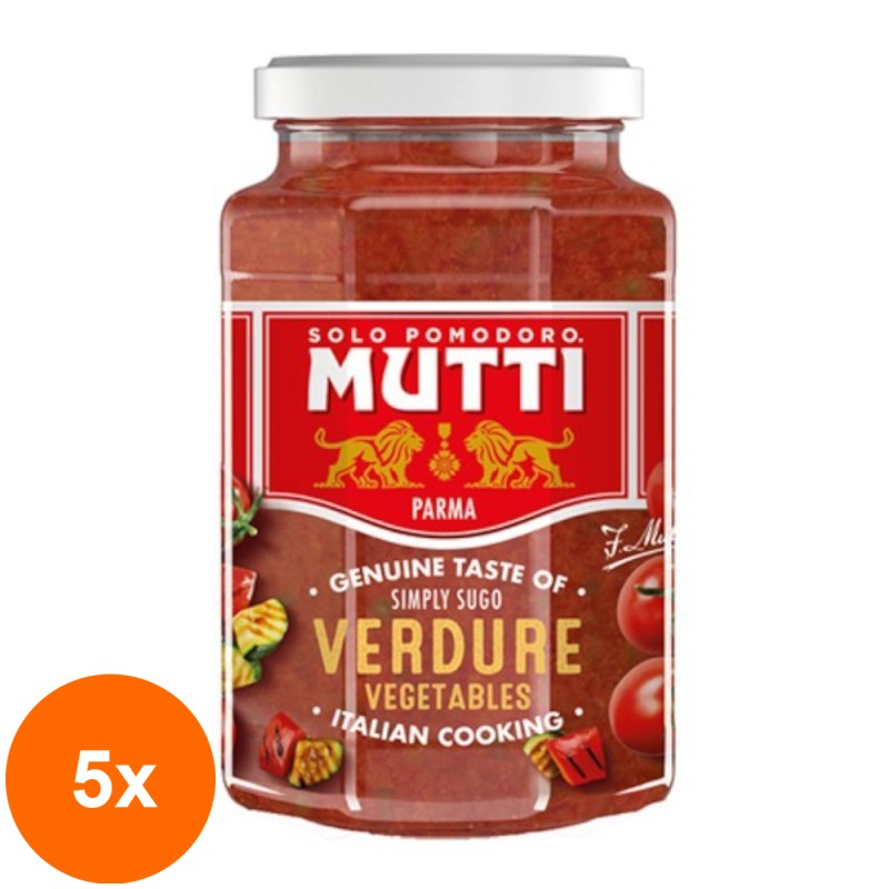 Set 5 x Sos pentru Paste cu Legume Mutti, Gratinate, 400 g