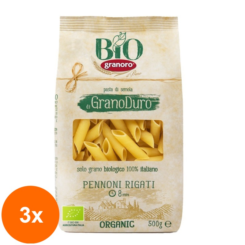 Set 3 x Pennoni Rigati ECO fara Oua Nr.43, Granoro, 500 g