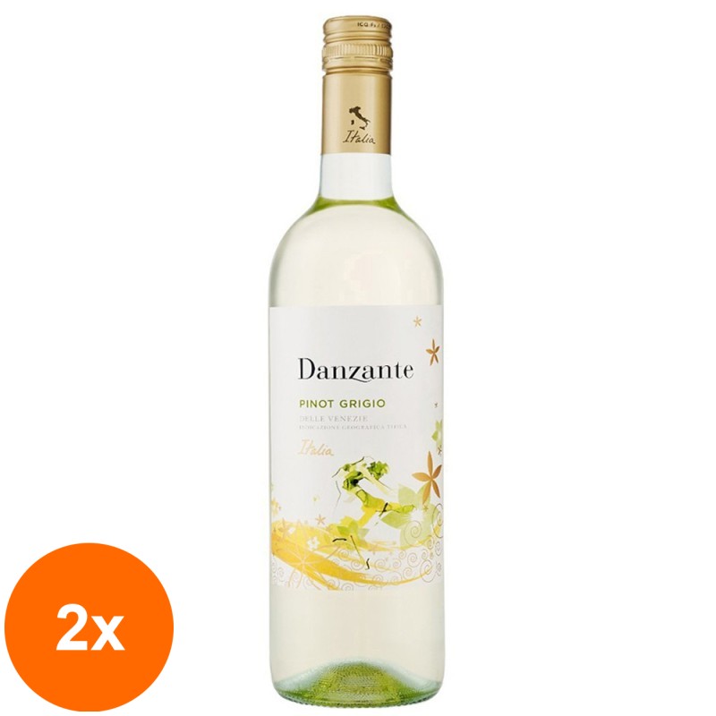 Set 2 x Vin Alb Danzante Pinot Grigio Delle Venezie DOC Frescobaldi Italia 12,5% Alcool, 0.75 l