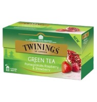 Ceai Twinings Verde cu Aroma de Rodie, Zmeura si Capsuni 25 Pliculete, 37.5 g