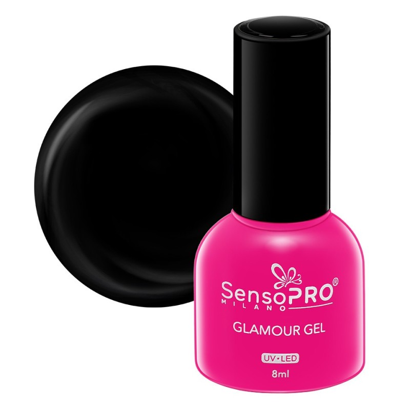 Oja Semipermanenta Glamour Gel SensoPRO Milano 8 ml, Black In Style 02