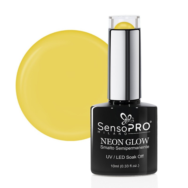 Oja Semipermanenta Neon Glow SensoPRO Milano, 34 Punchy Lemon, 10 ml