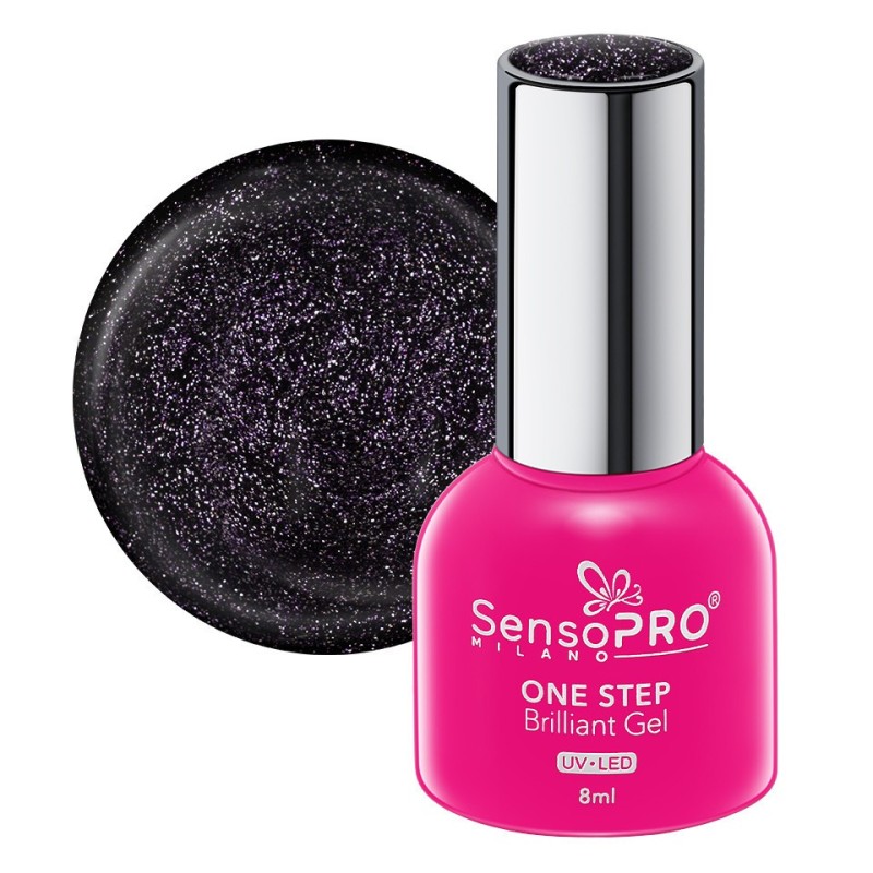 Oja Semipermanenta One Step Brilliant Gel SensoPRO Milano 8 ml, Black Jeweles 81