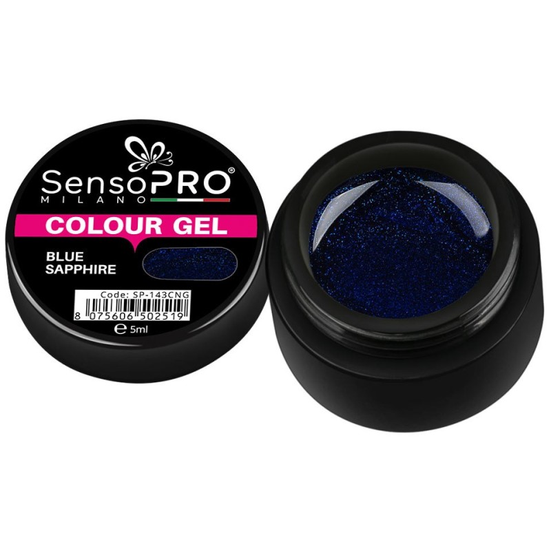 Gel Uv Colorat Blue Sapphire 5 ml, SensoPRO Milano