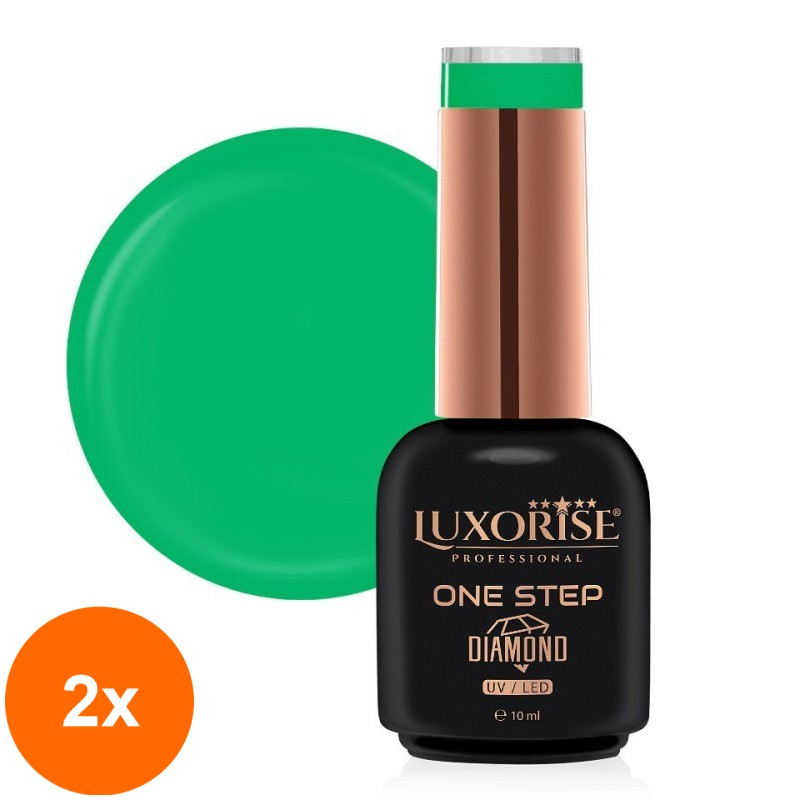 Set 2 x Oja Semipermanenta One Step, Diamond Totally Green 10 ml, Luxorise