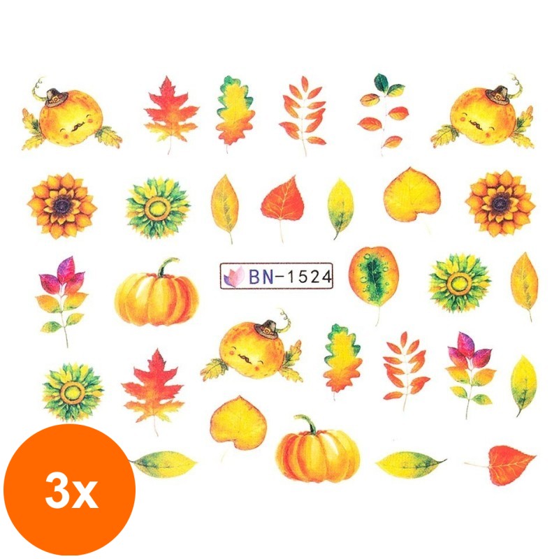 Set 3 x Tatuaj Unghii Luxorise Fall Moment, Bn-1524