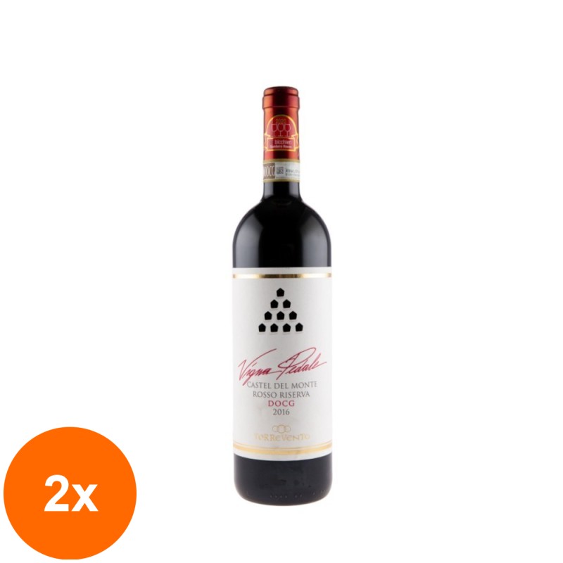 Set 2 x Vin Torrevento Vigna Pedale Castel Del Monte Riserva, Rosu Sec, 0.75 l