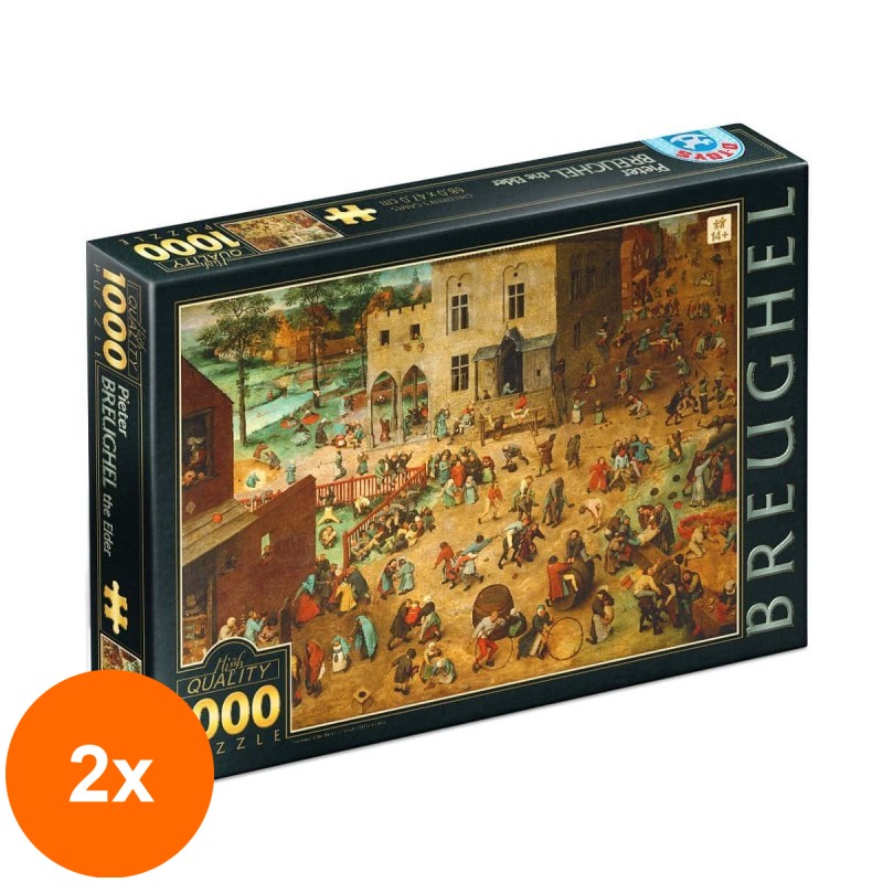 Set 2 x Puzzle 1000 Piese D-Toys, Bruegel cel Batran, Jocuri de Copii