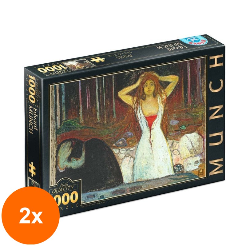 Set 2 x Puzzle 1000 Piese D-Toys, Edvard Munch, Ashes, Cenusa