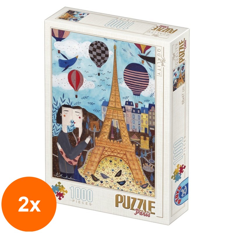 Set 2 x Puzzle 1000 Piese D-Toys, Paris de Kurti Andrea