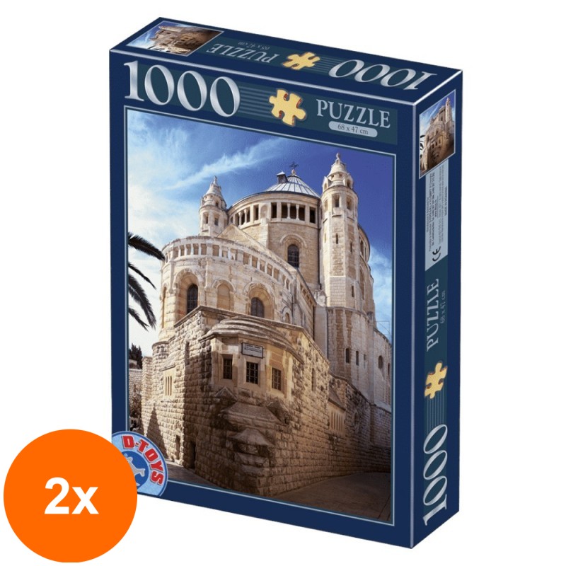 Set 2 x Puzzle 1000 Piese D-Toys, Biserica Adormirea Maicii Domnului, Ierusalim