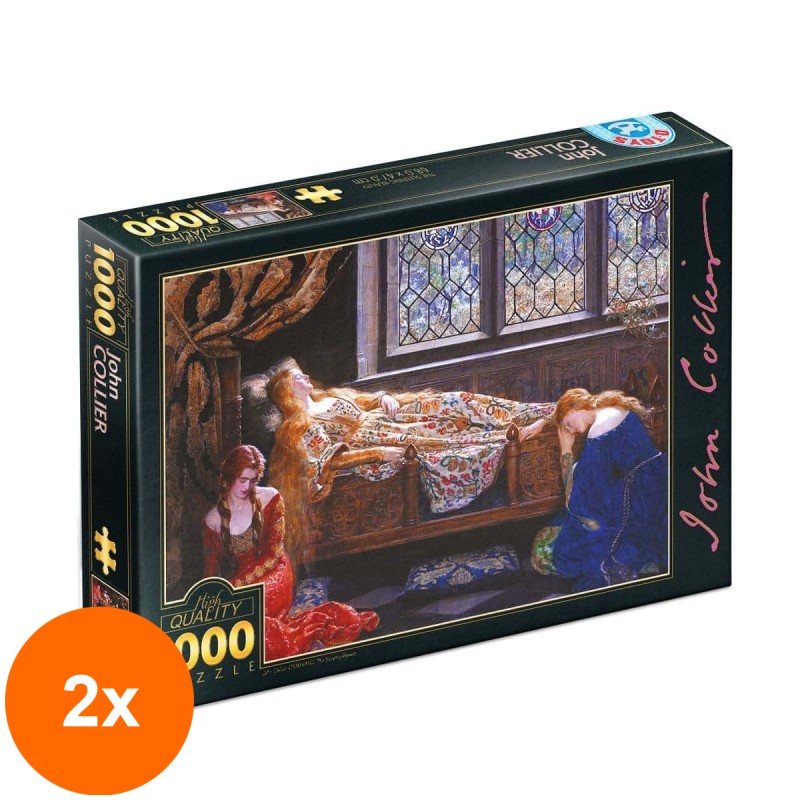 Set 2 x Puzzle 1000 Piese D-Toys, John Collier, Frumoasa Adormita