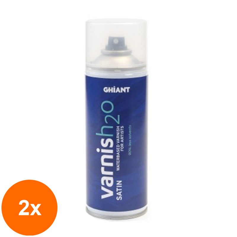 Set 2 x Spray vernis pictura satinat H2O Ghiant - 400 ml