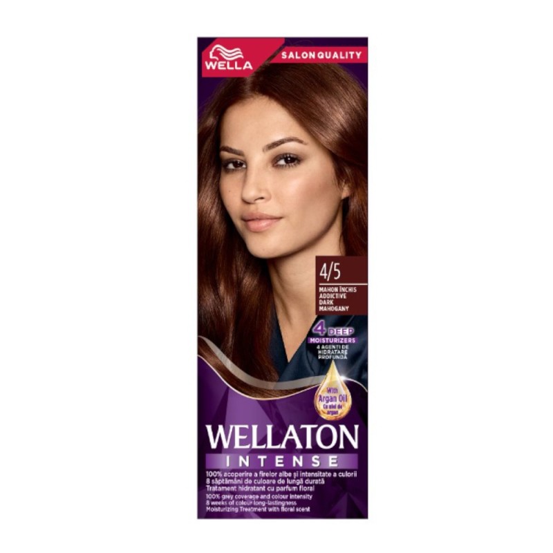 Vopsea de Par Permanenta Wella Wellaton, 4/5 Mahon Inchis, 110 ml