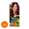 Set 3 x Vopsea de Par Permanenta cu Amoniac Garnier Color Naturals 4.62 Sweet Cherry, 110 ml