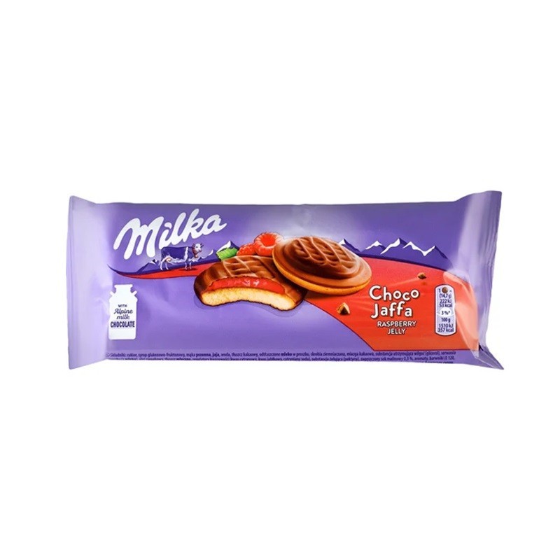 Biscuiti cu Zmeura, Milka Choco Jaffa, 147 g