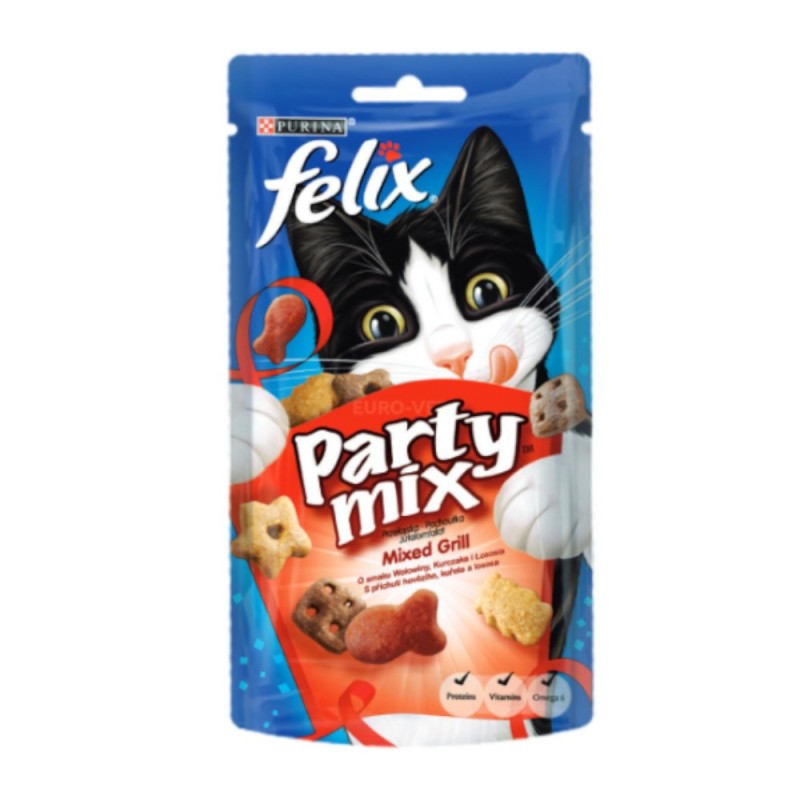 Snack pentru Pisici, Purina, Felix Party Mix, 60 g