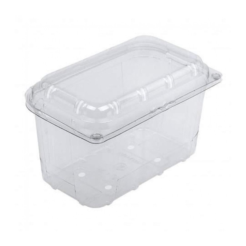 Caserole din Plastic cu Capac Atasat pentru Fructe, 1000 g, 190 x 117 x 125 mm, 480 Bucati