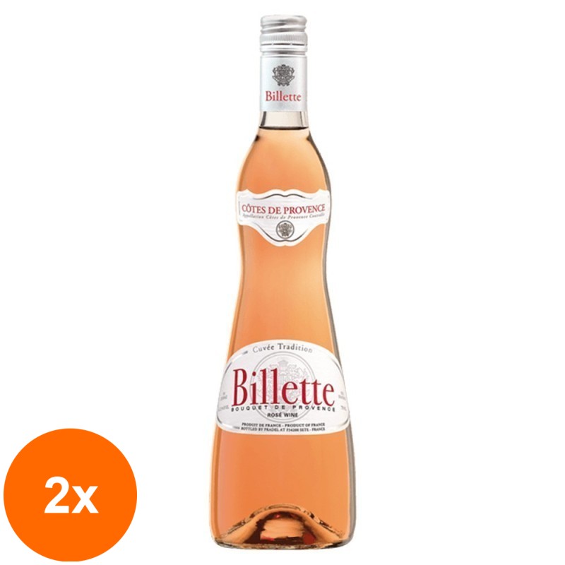 Set 2 x Vin Chateau la Gordonne Bouquet de Provence Billette Cotes de Provence, Rose Sec, 0.75 l