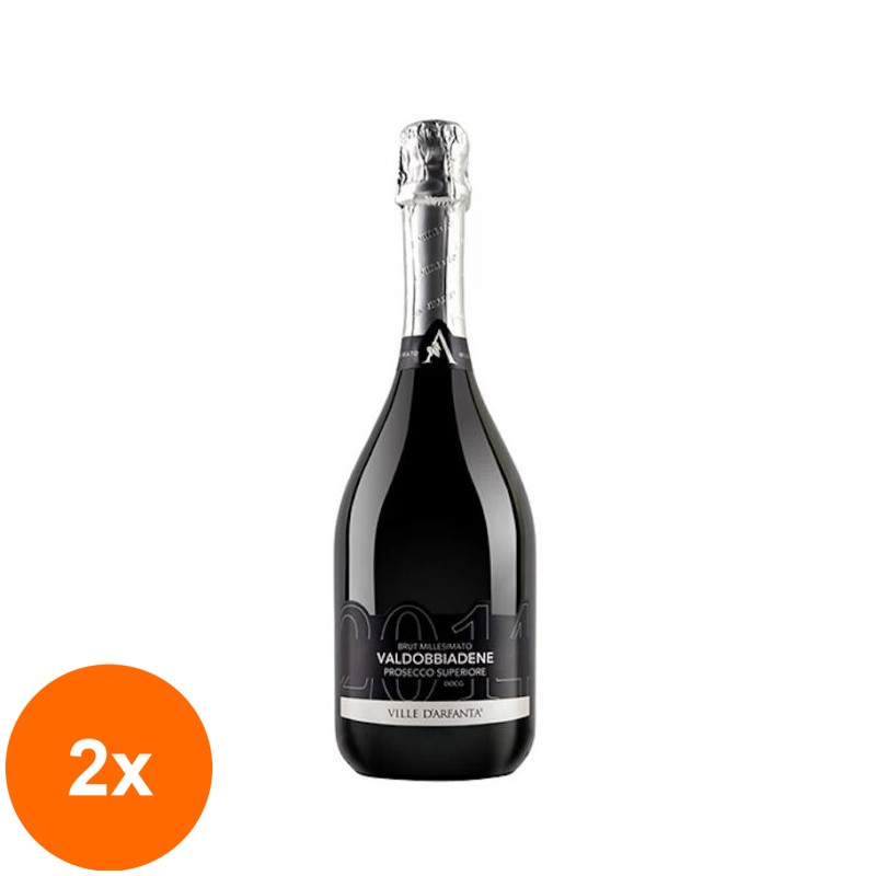 Set 2 x Vin Millesimato Valdobbiadene DOCG Ville Darfanta, Brut, 0.75 l