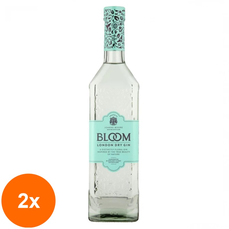 Set 2 x Gin Qnt Bloom London Dry, 0.7 l, 40 % Alcool