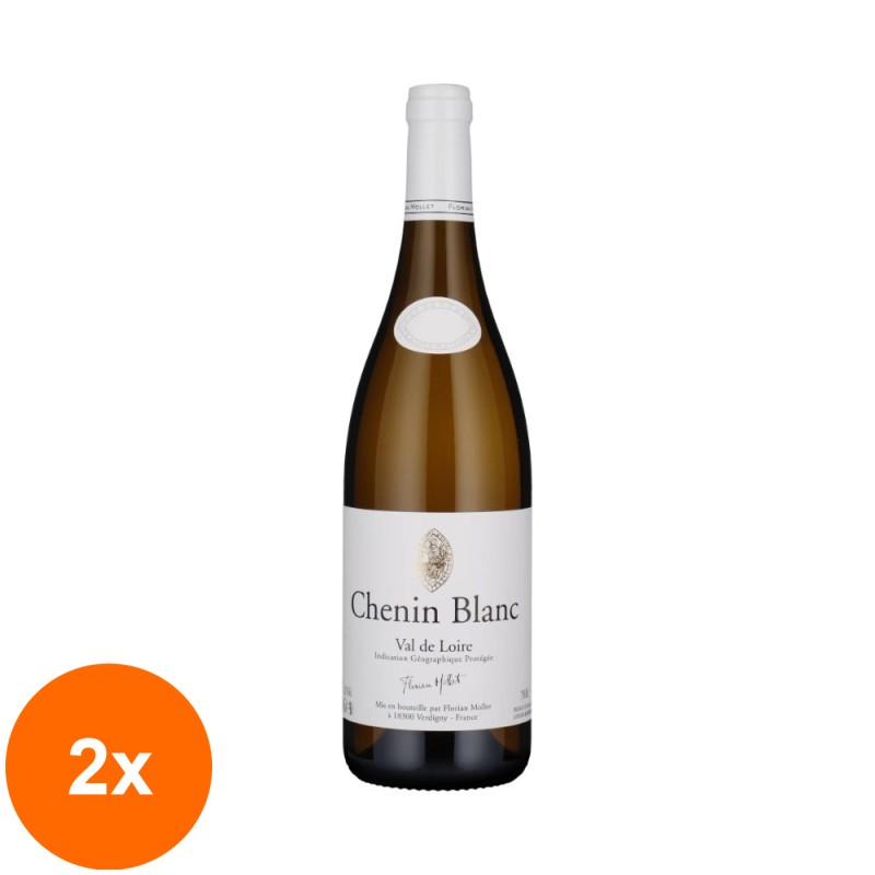 Set 2 x Vin Domaine Roc De l'Abbaye, Alb, Chenin Blanc Loire Cuvee Tradition 0.75 l