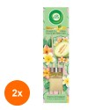 Set 2 x Odorizant de Camera cu Betisoare Parfumate Air Wick, Pepene Galben si Frangipani, 40 ml