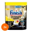 Set 2 x 70 Capsule Detergent pentru Masina de Spalat Vase Finish Ultimate Plus, Lamaie