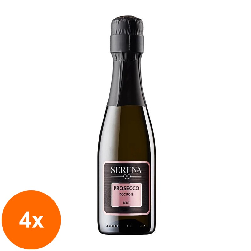 Set 4 x Vin Spumant Rose, Sec Serena Wines 1881 Prosecco, 0.2 l