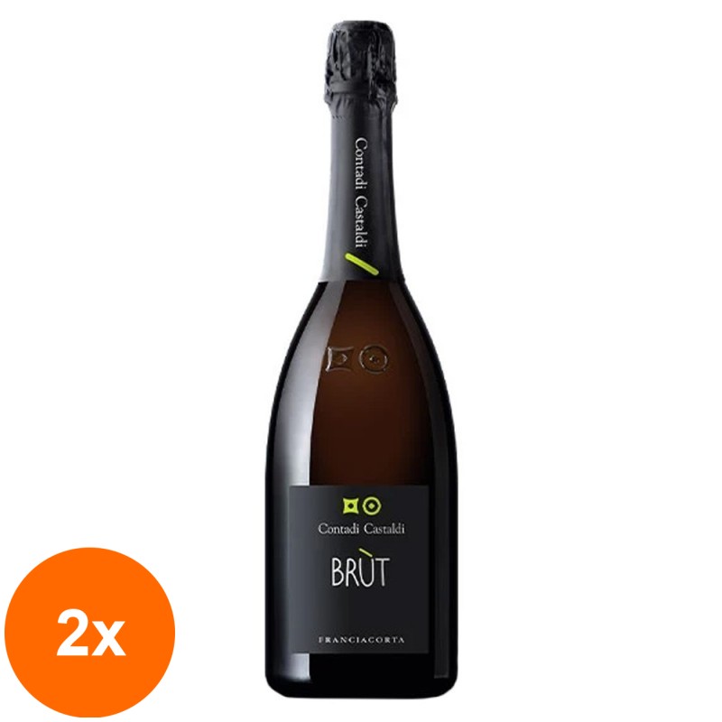 Set 2 x Vin Spumant Alb Brut Contadi Castaldi Franciacorta, 0.75 l