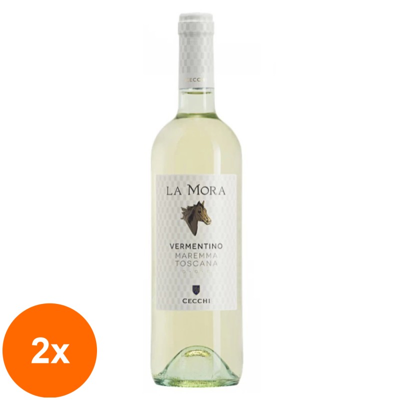 Set 2 x Vin La Mora, Vermentino Maremma Toscana, DOC, Alb Sec, 0.75 l