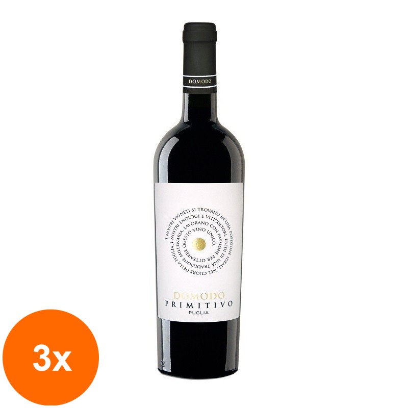 Set 3 x Vin San Marzano, Domodo Primitivo Puglia, IGP, Rosu, 0.75 l