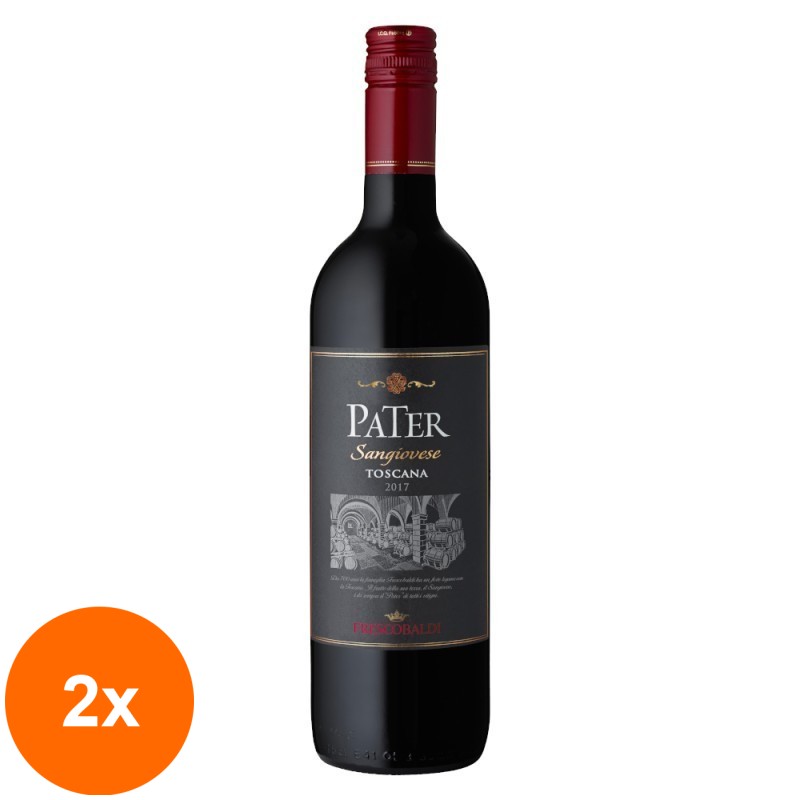 Set 2 x Vin Italia Frescobaldi, Pater Toscana Sangiovese, IGT, Rosu, 0.75 l