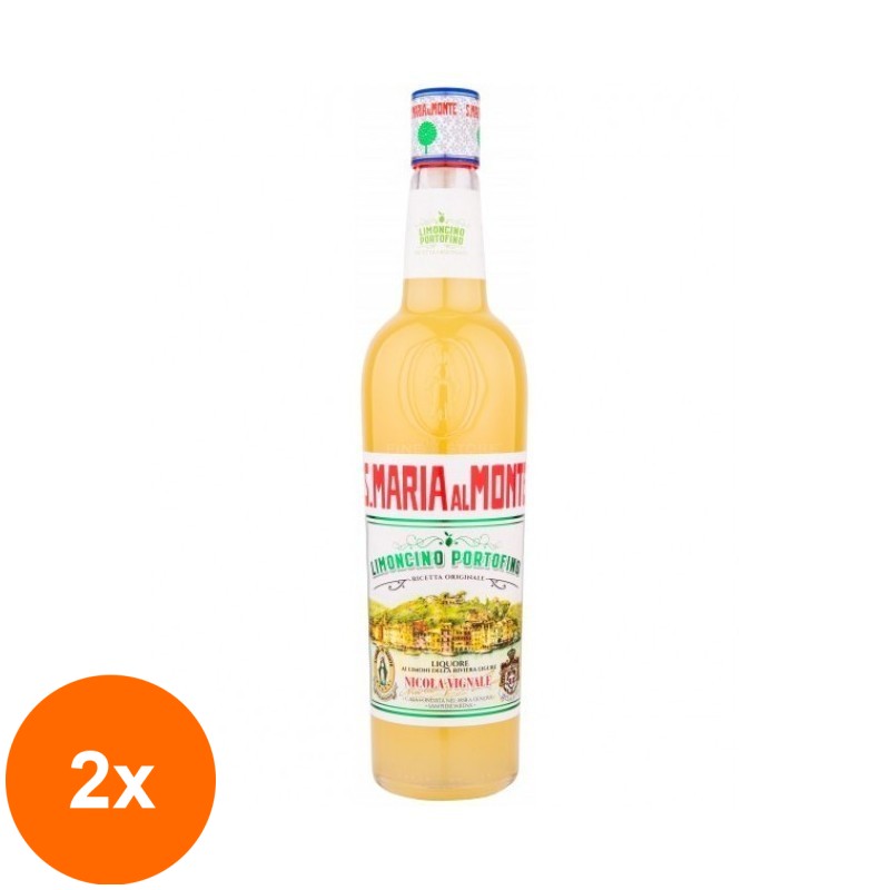 Set 2 x Lichior Caffo, Santa Maria Al Monte, Limoncino Portofino, 30% Alcool, 0,7 l