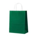 Pungi din Hartie cu Manere, Verde Inchis, Interior Alb, 32 x 12 x 41 cm, 100 Bucati